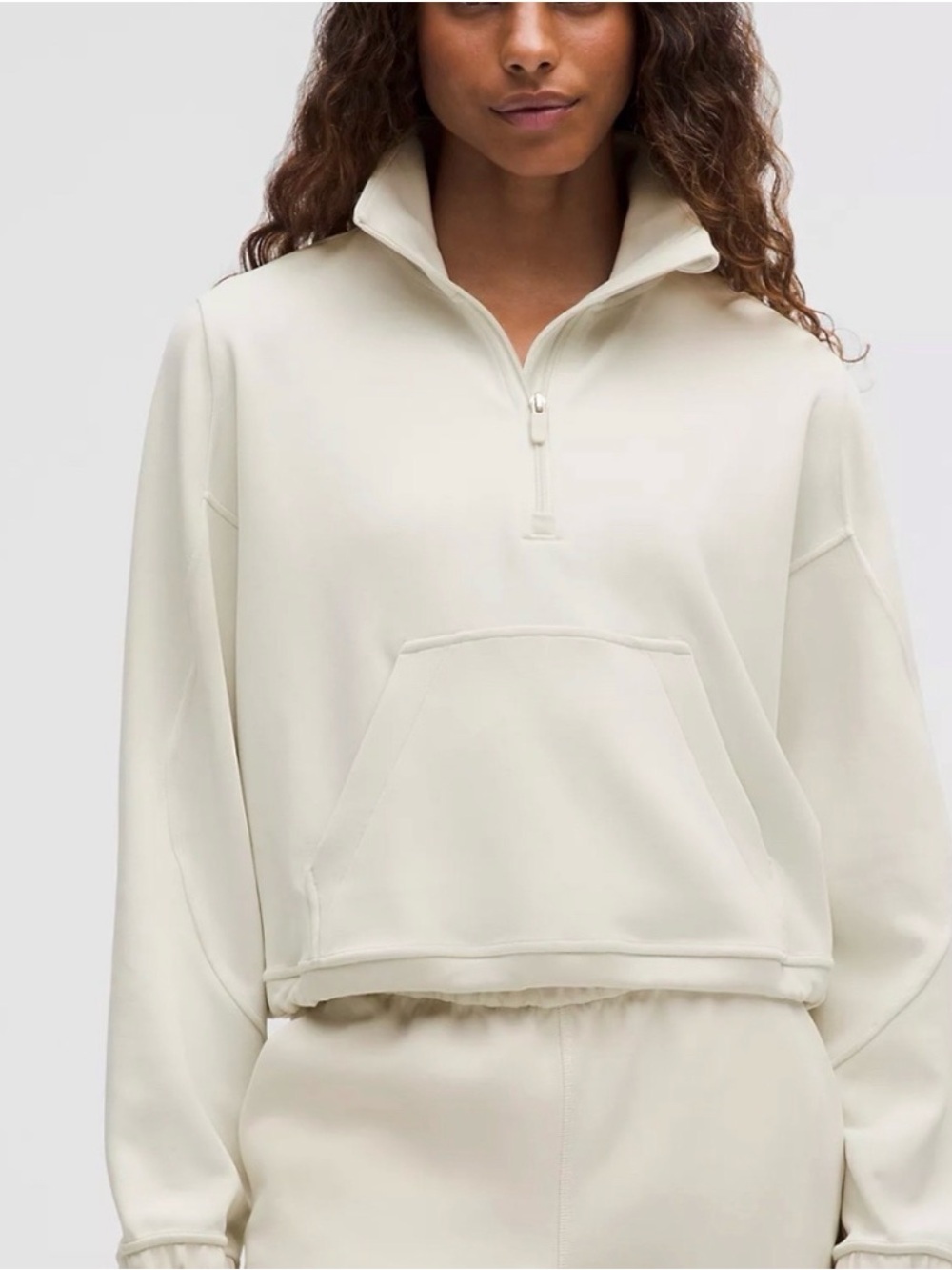 lululemon athletica Cream Half-Zip Pullover Hoodie